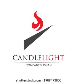 Candle light icon logo design vector template