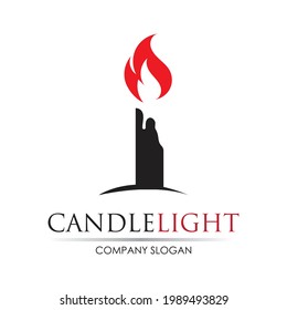 Candle light icon logo design vector template