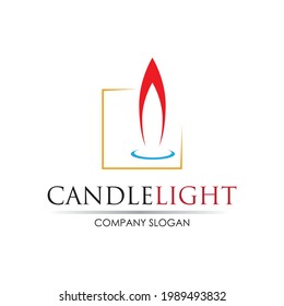 Candle light icon logo design vector template