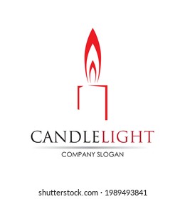 Candle light icon logo design vector template