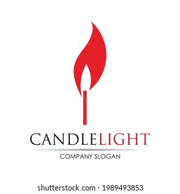 Candle light icon logo design vector template