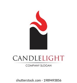 Candle light icon logo design vector template