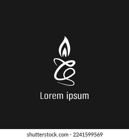Candle light icon logo design vector