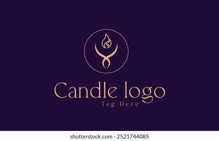 Candle light icon logo design vector template