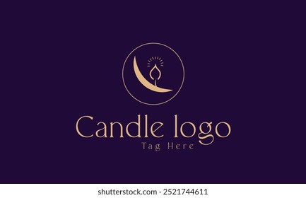 Candle light icon logo design vector template