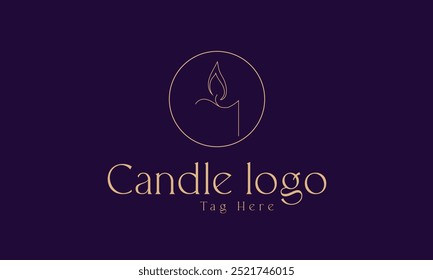 Candle light icon logo design vector template