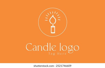 Candle light icon logo design vector template