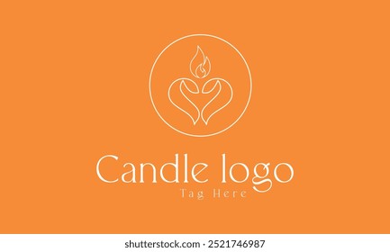 Candle light icon logo design vector template