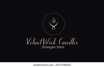 Candle light icon logo design vector template