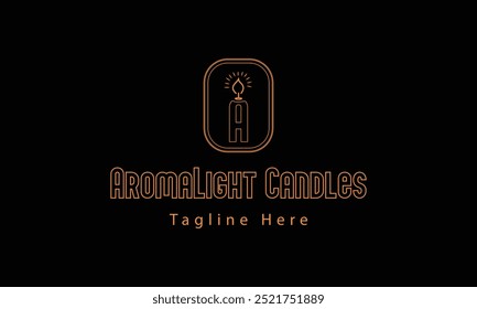 Candle light icon logo design vector template