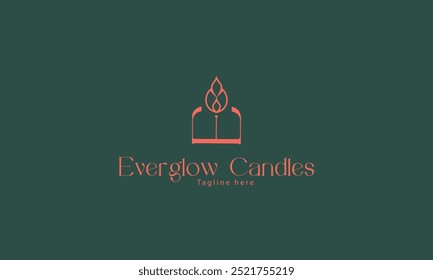 Candle light icon logo design vector template