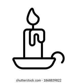 Candle Light Icon or Logo in Line Style, perfect for website mobile app presentation