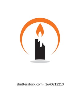 candle light icon logo vector