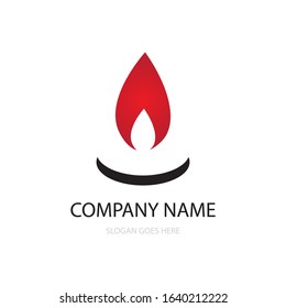 candle light icon logo vector