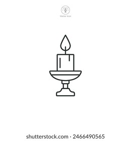 Candle Light Icon symbol vector illustration isolated on white background