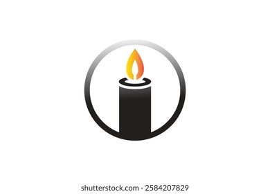 candle light icon vector silhouette isolated in white background