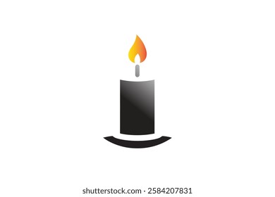 candle light icon vector silhouette isolated in white background