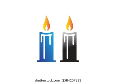 candle light icon vector silhouette isolated in white background