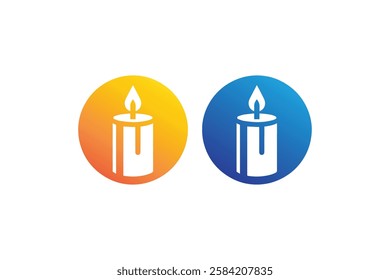 candle light icon vector silhouette isolated in white background