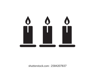 candle light icon vector silhouette isolated in white background