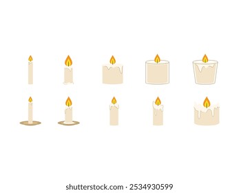 Candle Light Illustration Element Set