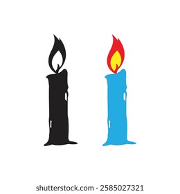 Candle light illustration image in white background.