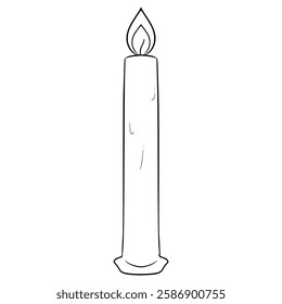 candle light illustration outline vector