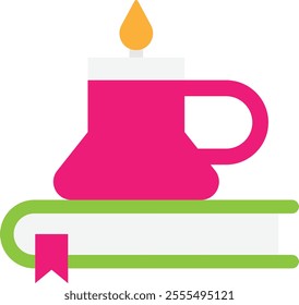 Candle Light Lamp Icon Vector Flat Illustration