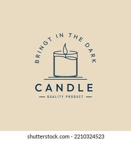 candle light line art logo, icon and symbol, vector illustration design