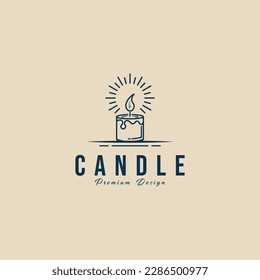 candle light line art logo minimalist vector illustration design logo