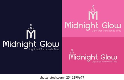 candle light line art logo vector deign