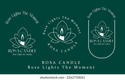 candle light line art logo vector minimalist illustration design, hot candle melt logo design