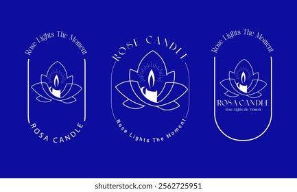 candle light line art logo vector minimalist illustration design, hot candle melt logo design