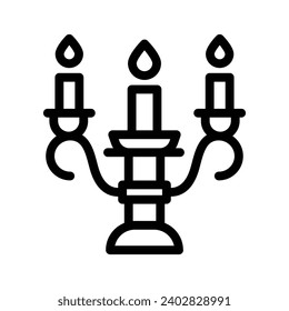candle light line icon illustration vector graphic. Simple element illustration vector graphic, suitable for app, websites, and presentations isolated on white background