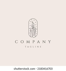 Icono de diseño de logotipo lineal para velas