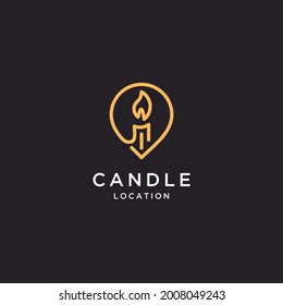 Candle light location logo design
