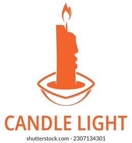 candle light logo design template illustration seamless vector icon