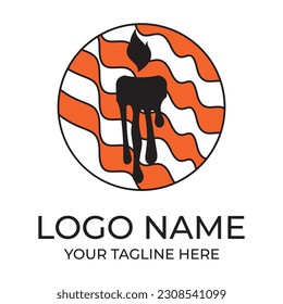 candle light logo design template illustration seamless vector icon