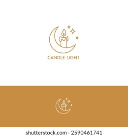 Candle light logo design template