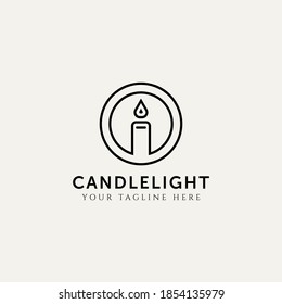 candle light logo icon design vector illustration template