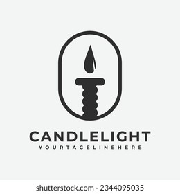 Candle light logo icon simple design, candle image vector illustration design
