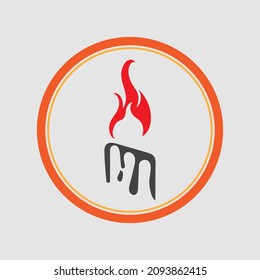Candle light logo illustration design template