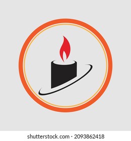 Candle light logo illustration design template