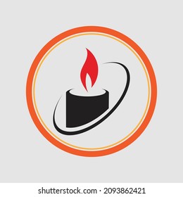 Candle light logo illustration design template