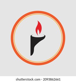 Candle light logo illustration design template