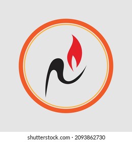 Candle light logo illustration design template
