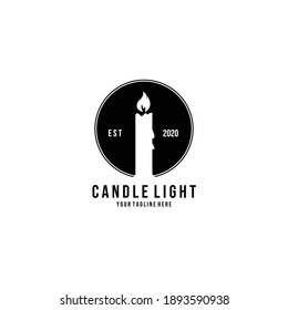 candle light logo illustration vintage badge design