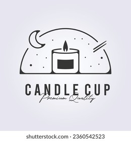 candle light logo minimalist simple icon symbol vector illustration design