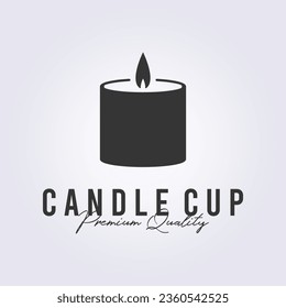 candle light logo minimalist simple icon symbol vector illustration design