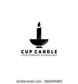 Candle Light Logo Vector Illustration Design Vintage Emblem Art